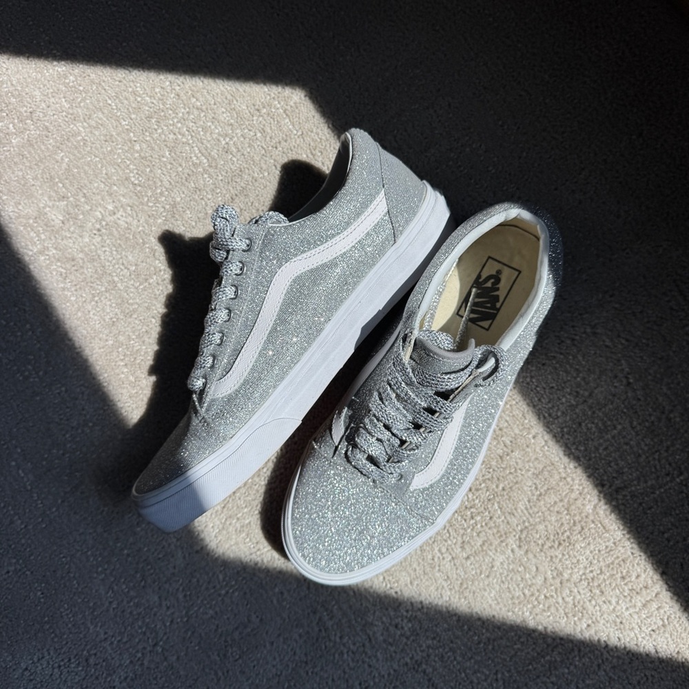 Vans Silver Glitter Sneakers old skool